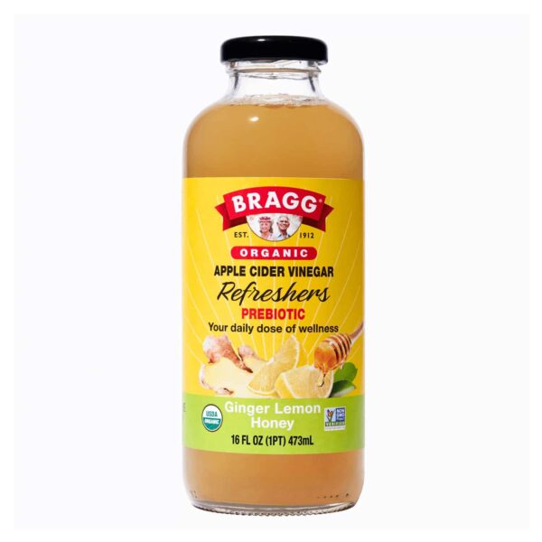 Bragg Organic Apple Cider Vinegar Refreshers, Ginger Lemon Honey, 16 fl oz