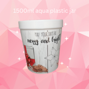 1500ml Clear Aqua Plastic Jar with Wide Mouth for Water Storage - PET Material